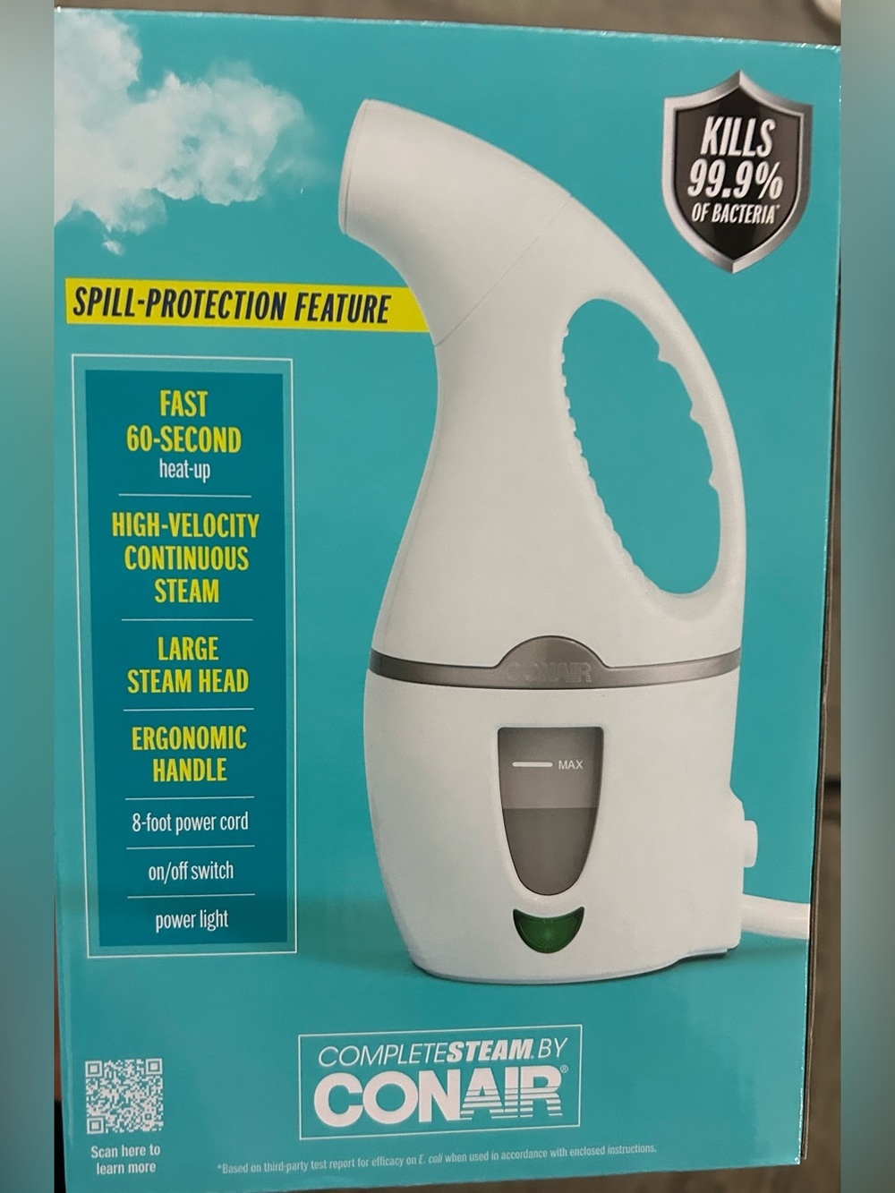 Complete Steam by Conair Fabric Steamer w/Spill-Protection Feature. The Complete